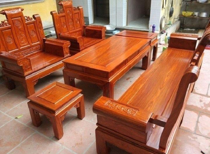 bộ bàn ghế âu á tay hộp gỗ gõ đỏ tay 10