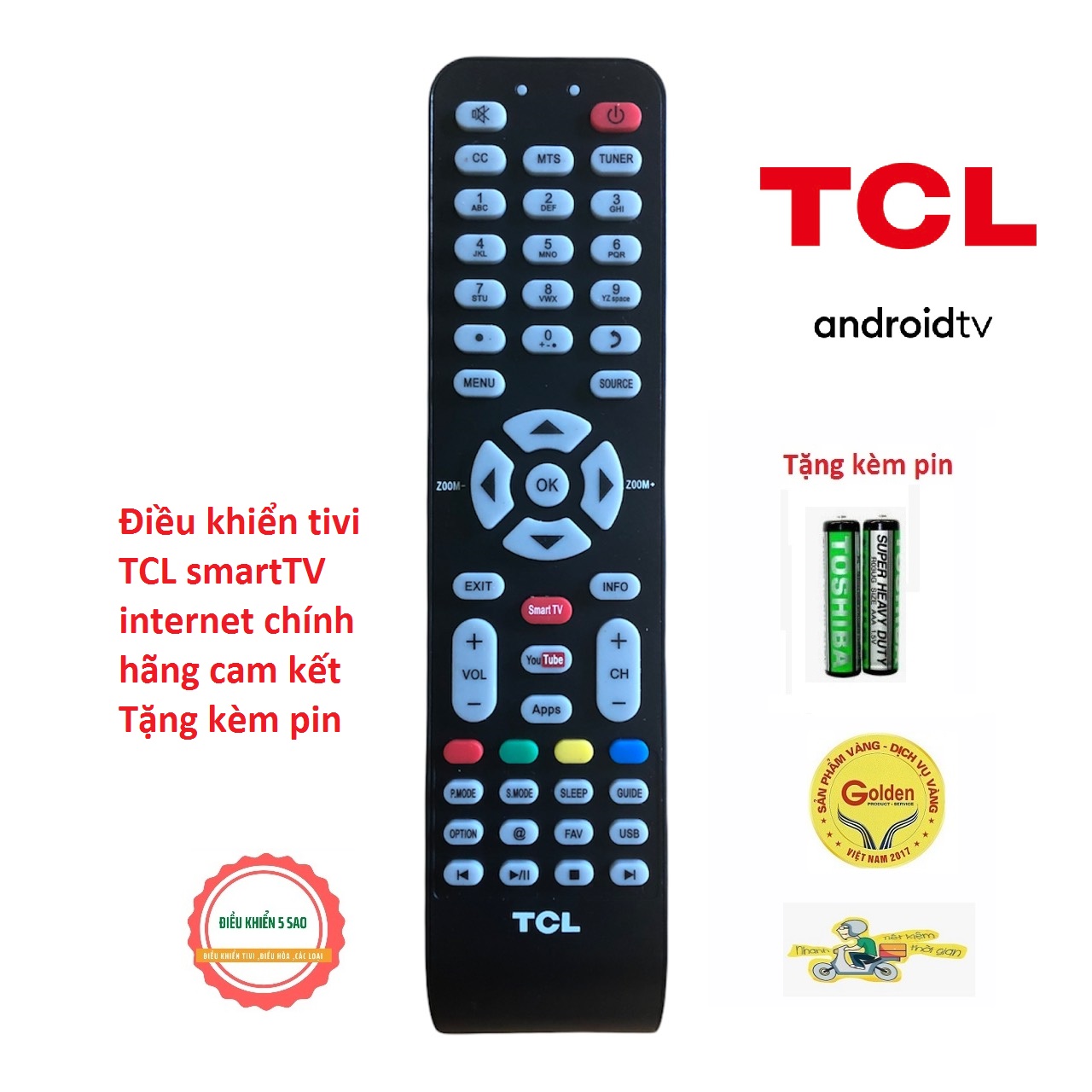 Điều khiển tivi TCL cho tivi Smart internet chính hãng zin theo máy -tặng kèm pin chĩnh hãng - Remote TV TCL youtube smartTV AppS chính hãng - đầu bấm tivi TCL SmartTV chính hãng