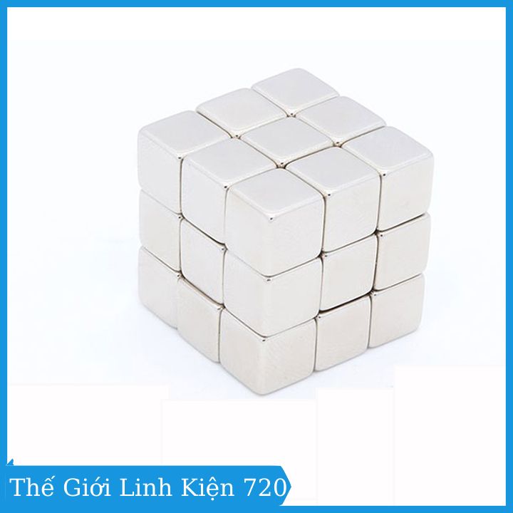 Bộ 10 viên nam châm đất hiếm vuông 4x4x4mm siêu mạnh