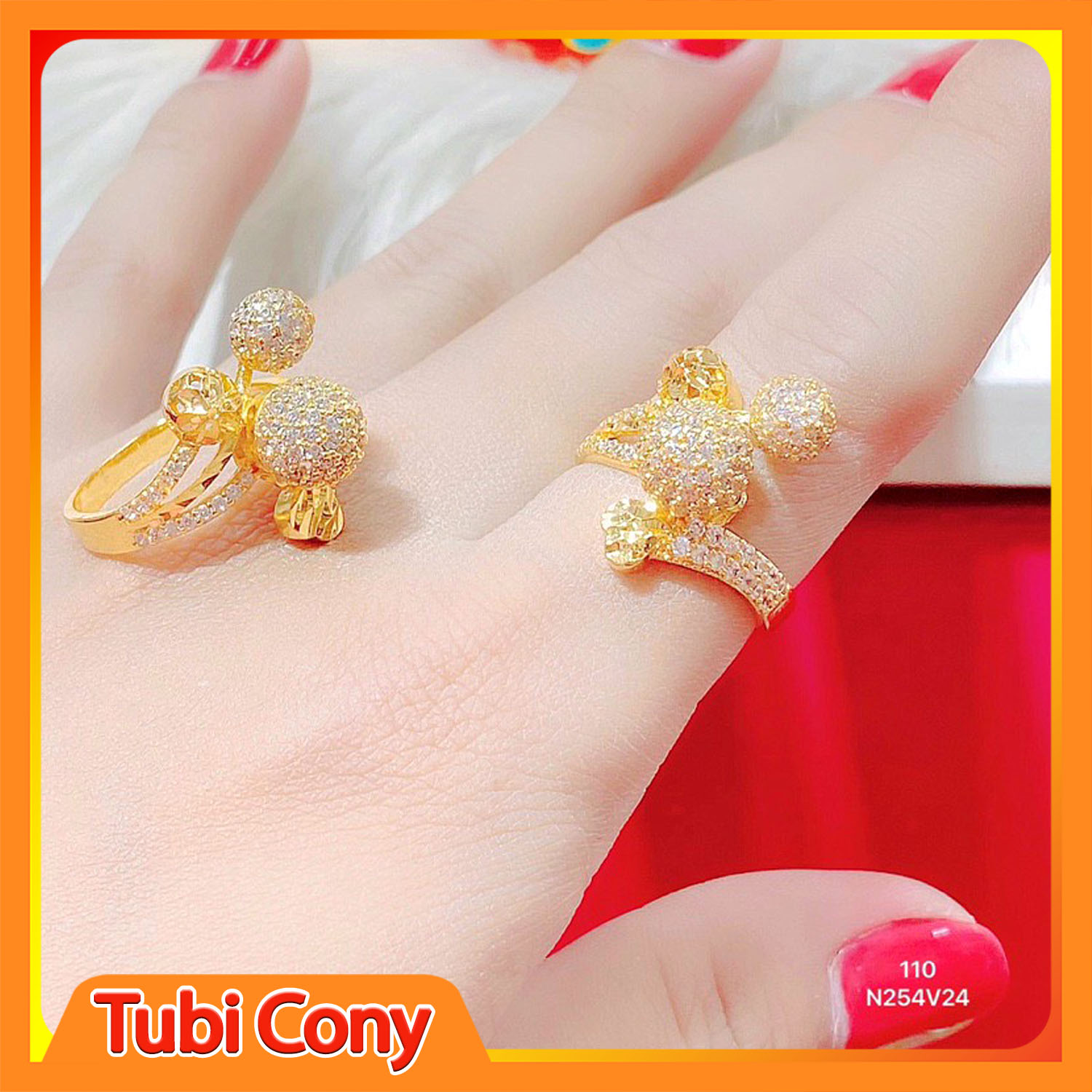 [ N254 ] Nhẫn Nữ Thời Trang Mẫu UH(12).20.11 Mạ Vàng - Tubi Cony - Đổi Trả Trong Vòng 07 Ngày - Tặng Kèm Hộp Trang Sức