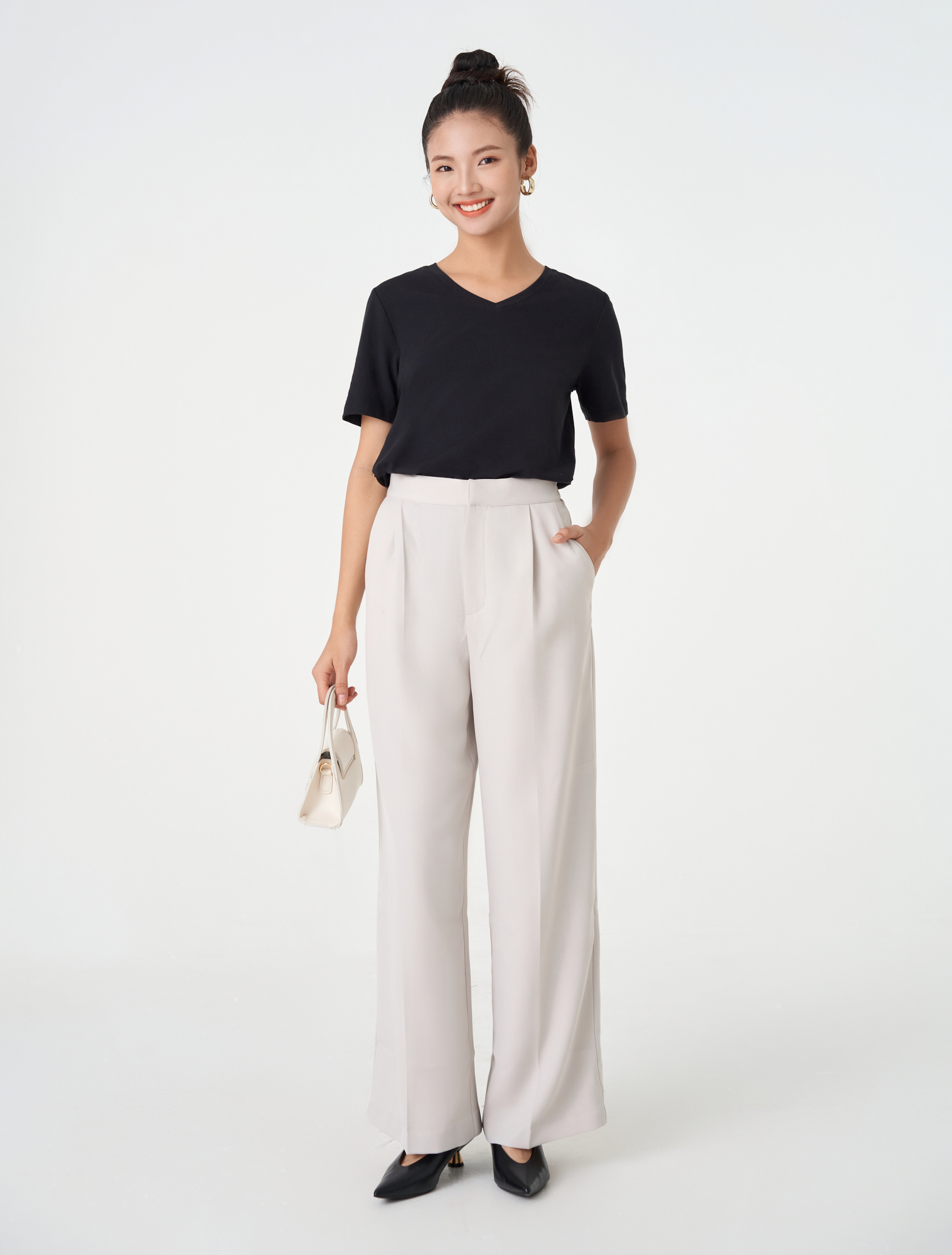 [25-29.4 VOUCHER TỚI 1 TRIỆU] Áo phông nữ CANIFA  cổ tim basic chất liệu cotton spandex 6TS23A008