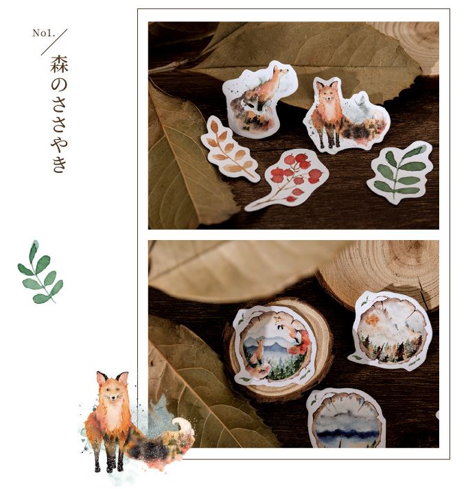 Bộ 46 Sticker Con Vật Hàn Quốc dán trang trí E48