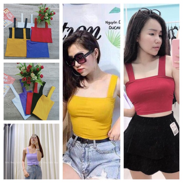 Áo 2 Dây Bản To Dáng Croptop