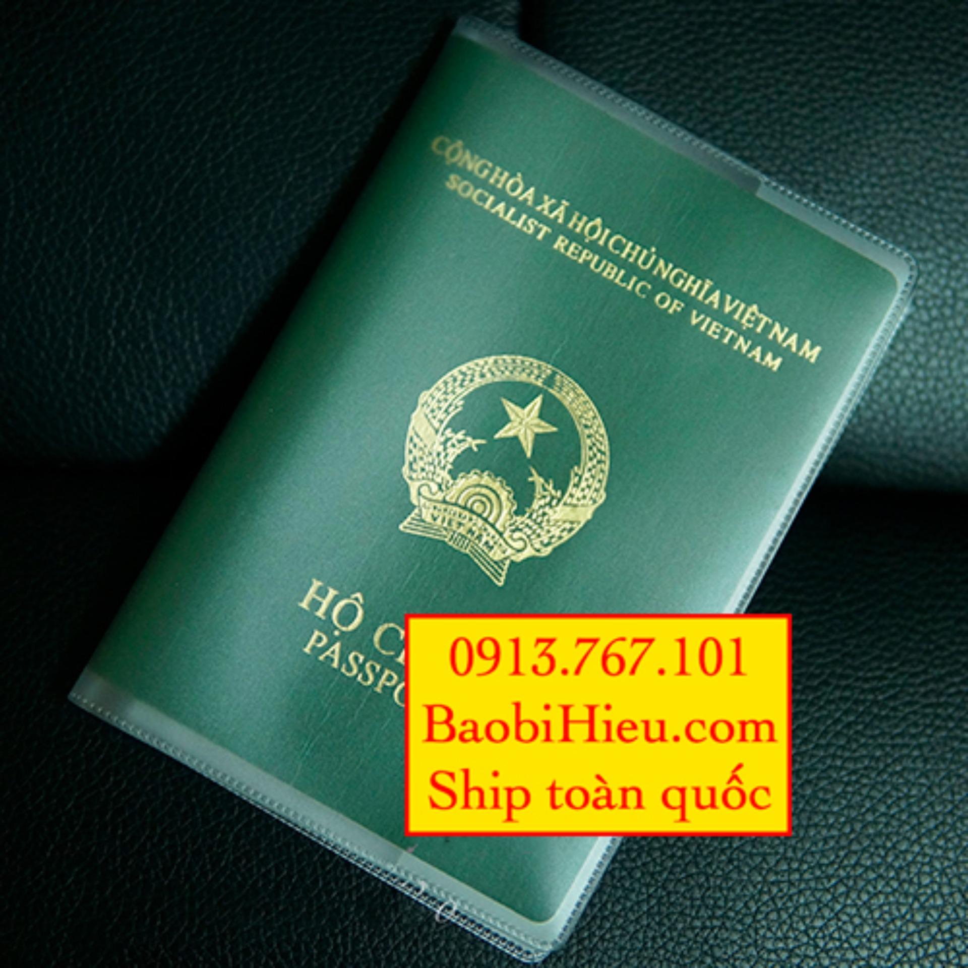 Vỏ bao hộ chiếu passport nhựa dẻo có khe đựng vé máy bay và các loại thẻ