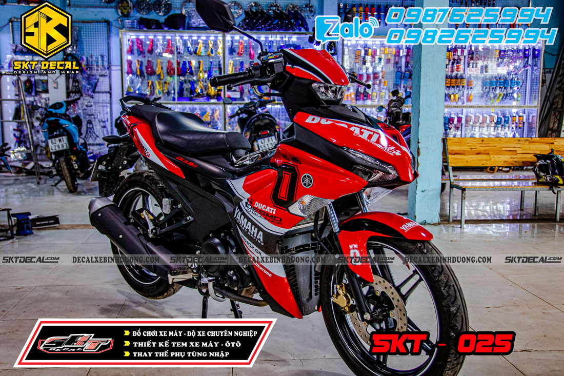 tem trùm exciter 155 đỏ trắng đen ohlin
