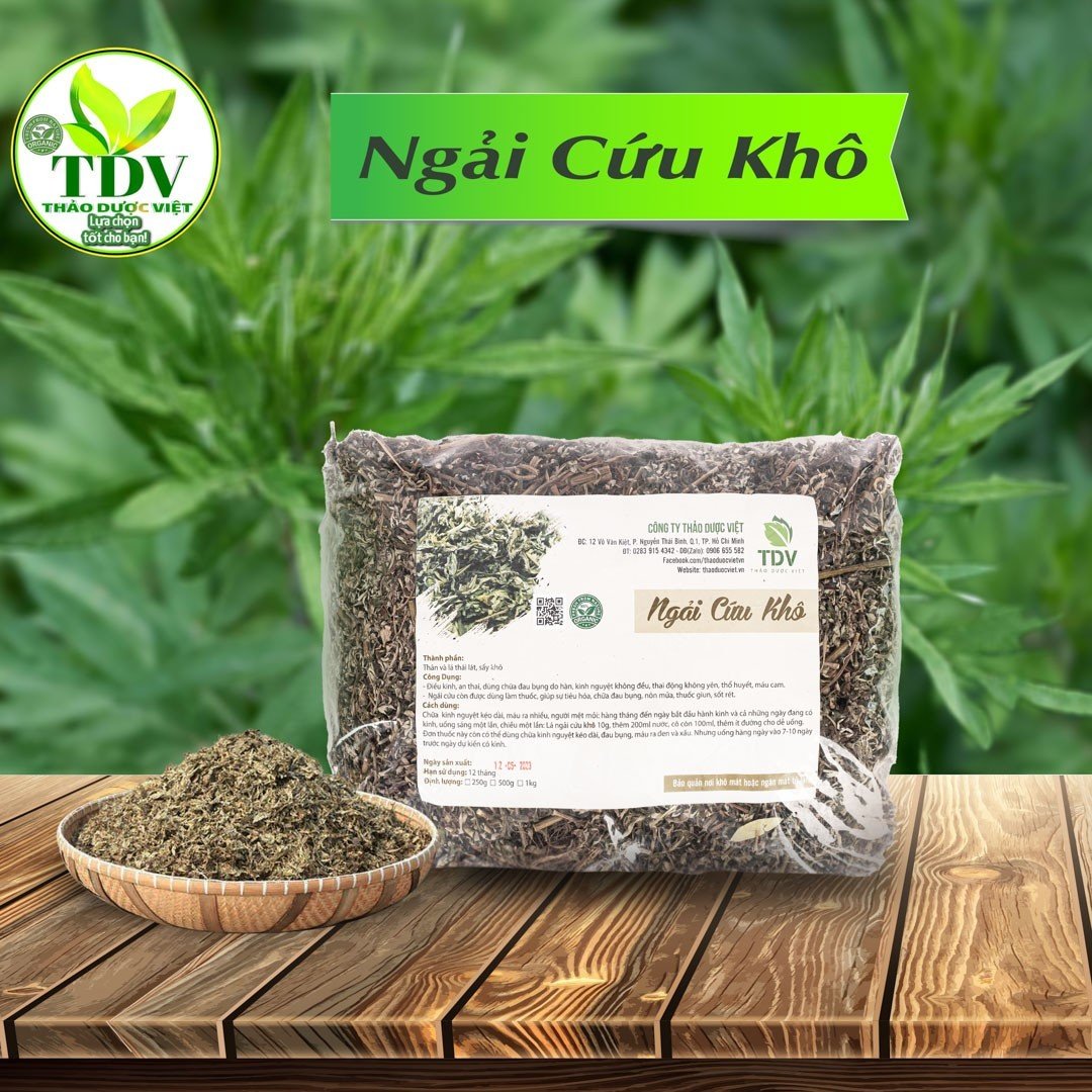 1kg Lá ngải cứu khô thanh nhiệt - Hàng công ty Thảo Dược Việt