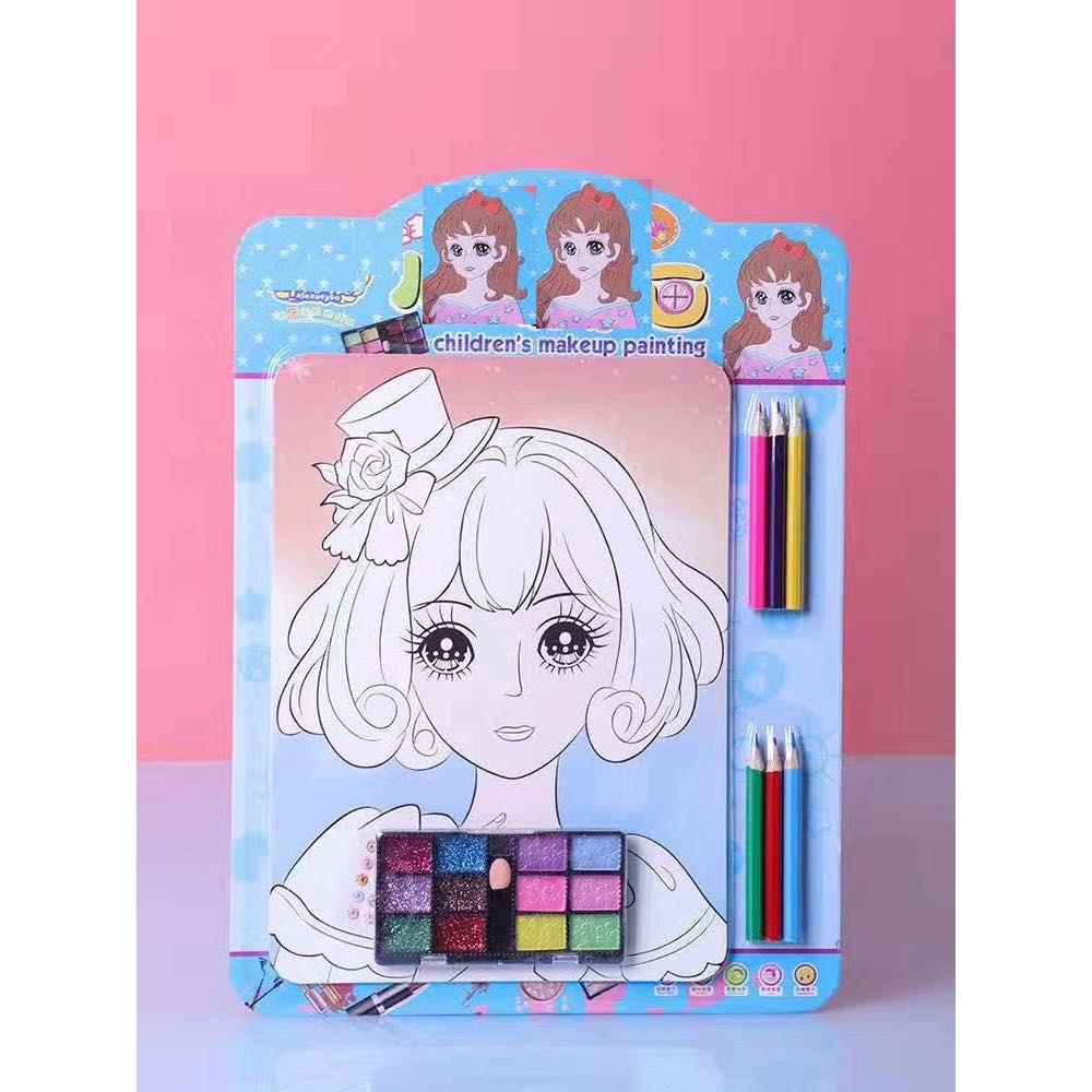 2 Set Tranh Tô Màu Trang Điểm Công Chúa Cho Bé