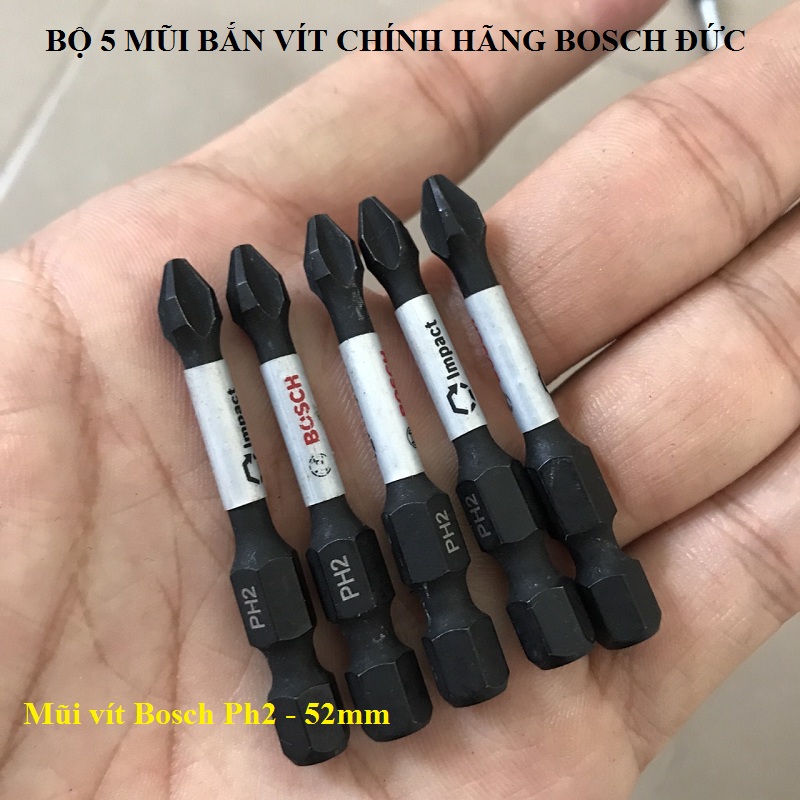 BỘ 5 MŨI BẮN VÍT CHÍNH HÃNG PH2 - 50mm