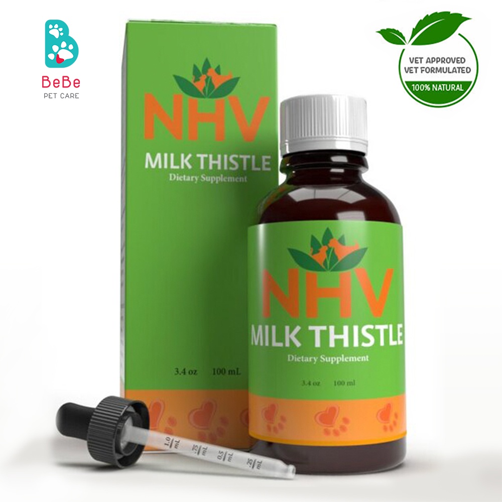 Nhv milk thistle - giải pháp giải độc & hỗ trợ gan ở chó / mèo 100ml dietary supplement