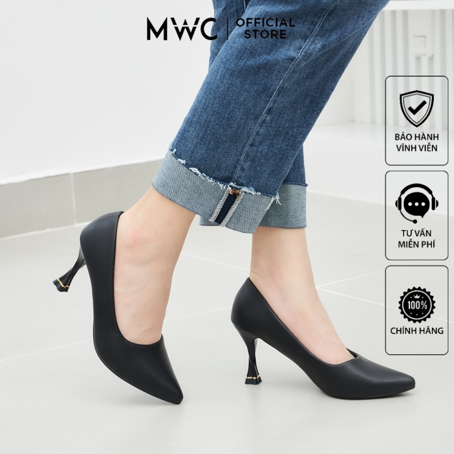 Giày MWC 4218 - Giày Cao Gót Gót Nhọn 7CM Basic Trẻ Trung Thanh Lịch