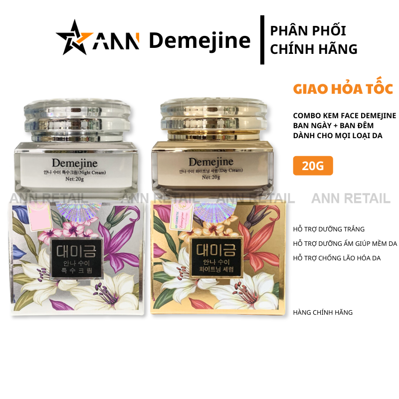 [Chính Hãng] Combo Kem Face Ngày Đêm Demejine Hàn Quốc Tem HP