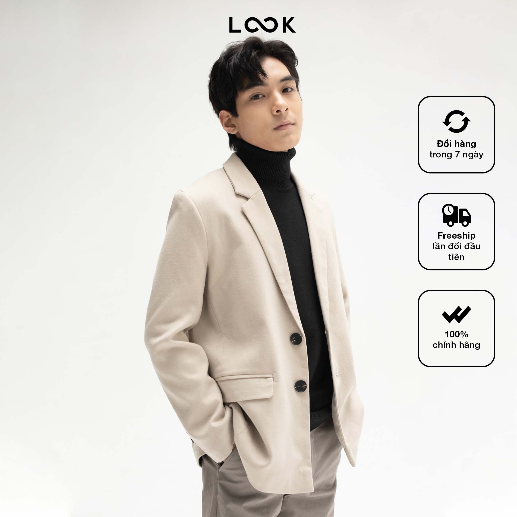 Áo khoác blazer trơn LOOK AUSTIN BLAZER