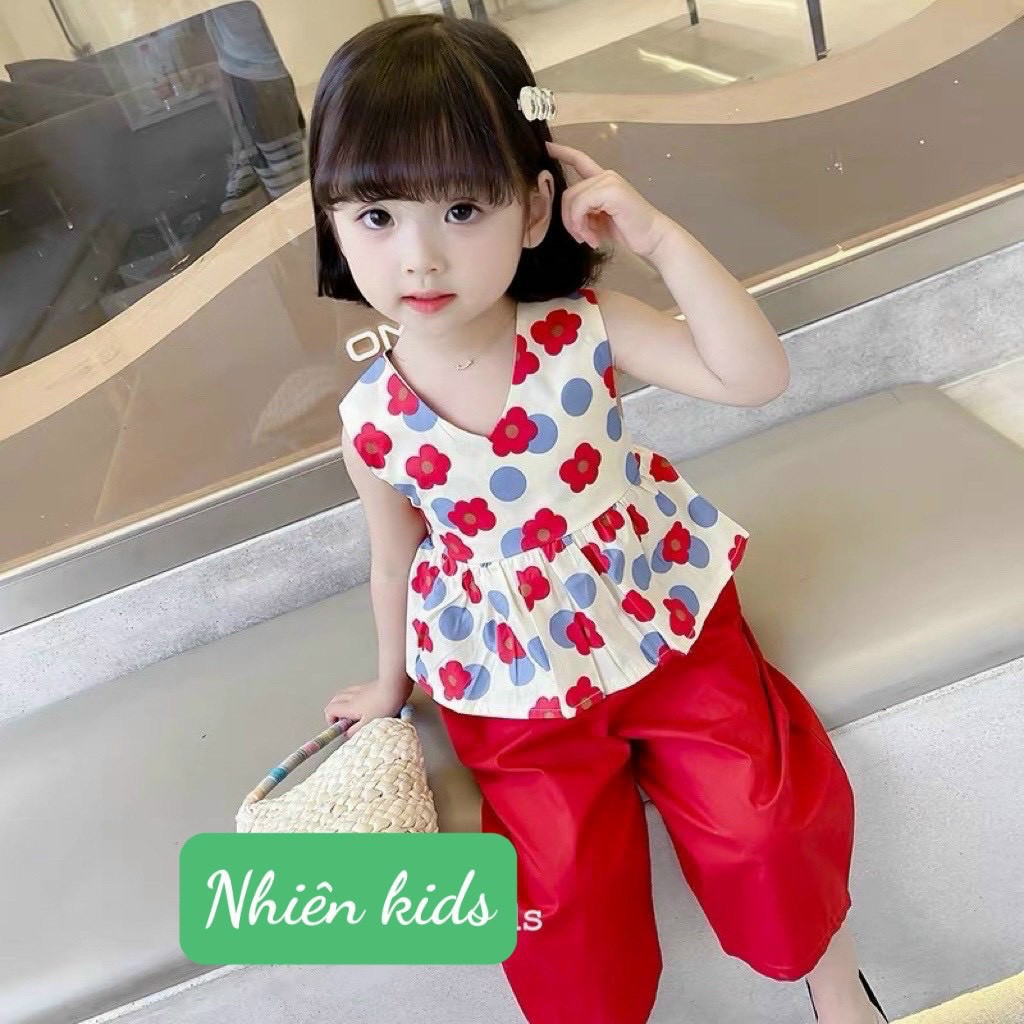 [SIZE NHÍ+ĐẠI] SÉT ÁO HOA PHỐI QUẦN ALIBABA SIÊU CUTE