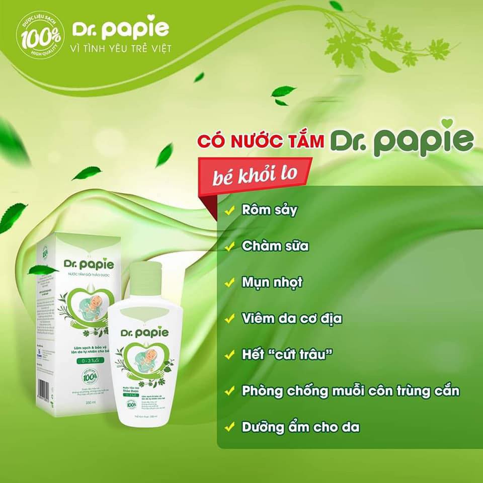 Nước Tắm Gội Thảo Dược Dr.Papie 230ml