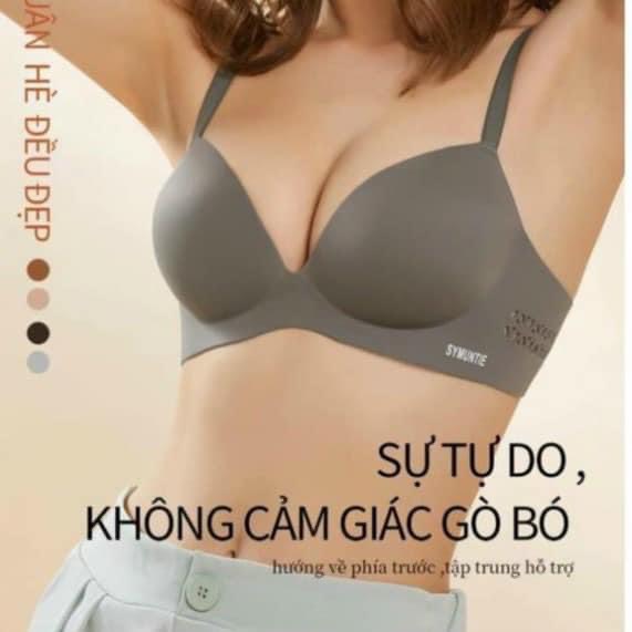 Áo lót nữ, áo ngực nữ đúc su trơn mềm mại không gọng đệm dày quả chéo nâng ngực bàn tay ôm nâng ngực tạo khe chống xệ S03 - Doris.Bra