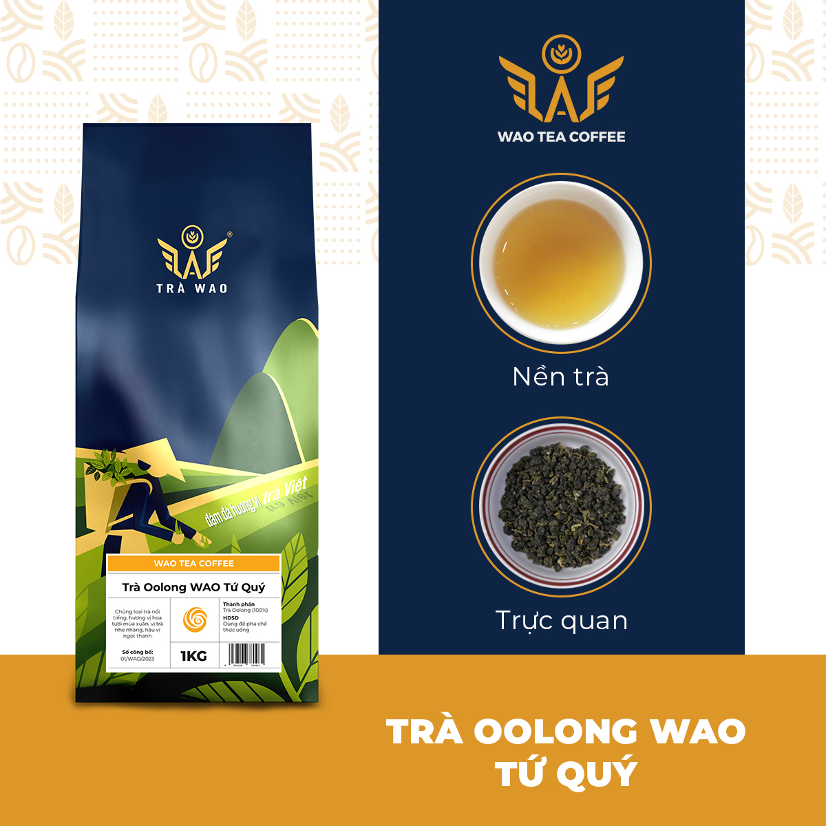 Oolong Tứ Quý WAO (1kg) trà oolong viên lớn cao cấp