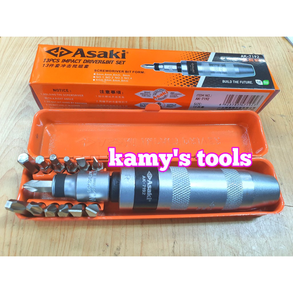 Bộ tô vít đóng tự động đảo chiều 13 mũi Asaki model AK-7192