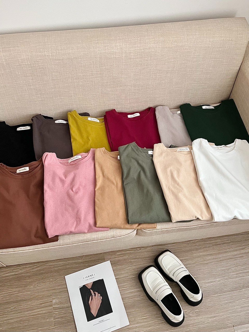 Áo phông trơn basic áo thun côc tay form rộng