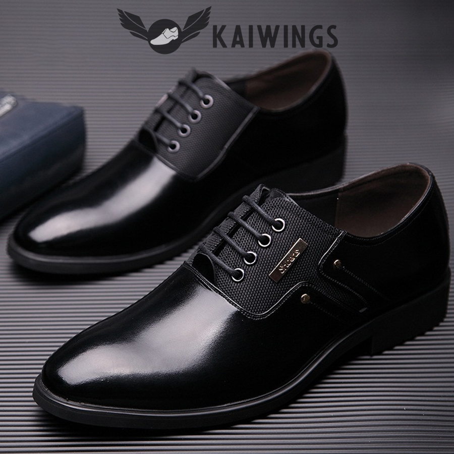 Giày nam da bò thật cao cấp phong cách đẹp kaiwings giày công sở nam chính hãng buộc dây gd87