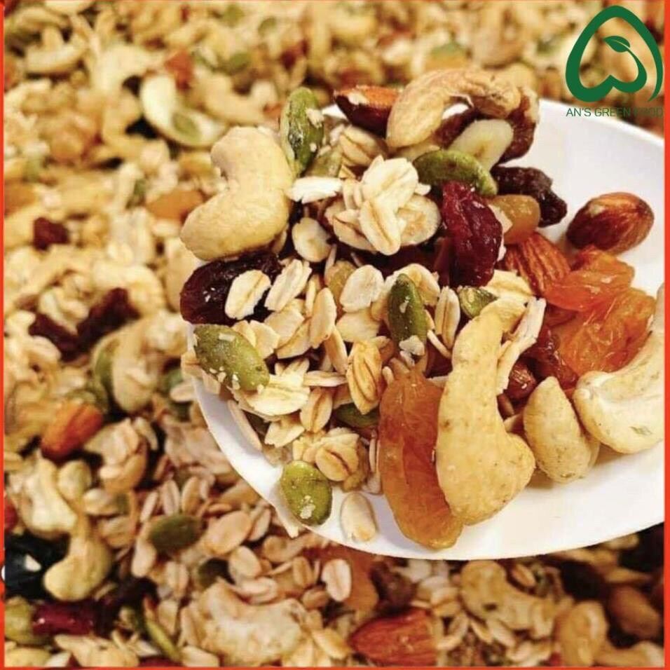 500Gram Granola 45% yến mạch 3 vị ( Vị truyền thống, Vị matcha, vị Chocolate)
