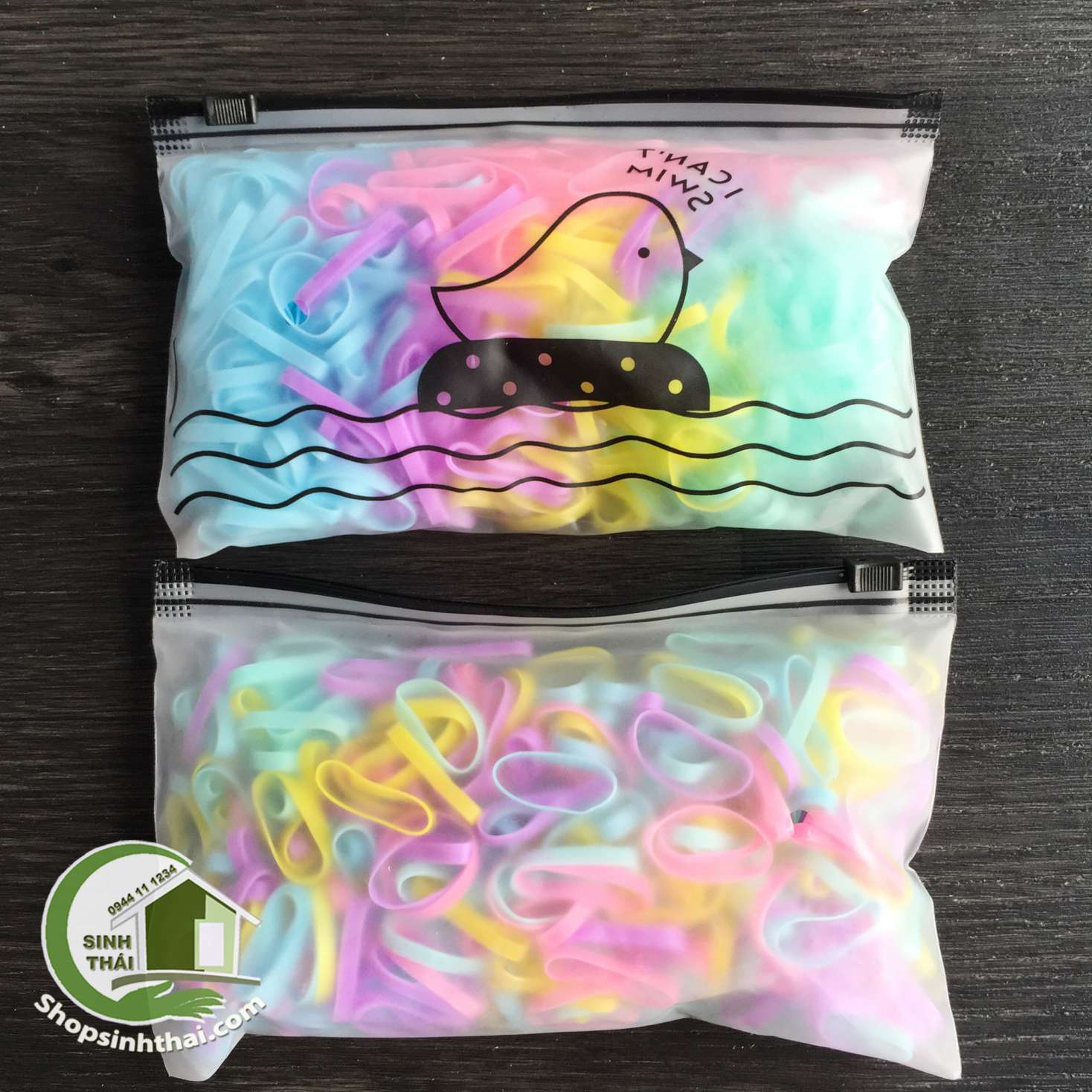 [HCM]Bịch sợi dây thun cột tóc nhiều màu trong túi zip