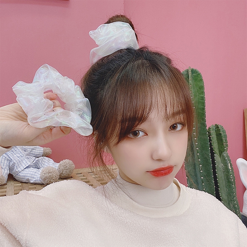 Dây buộc tóc vải phản chiếu trong suốt cute - 1 Dây cột tóc