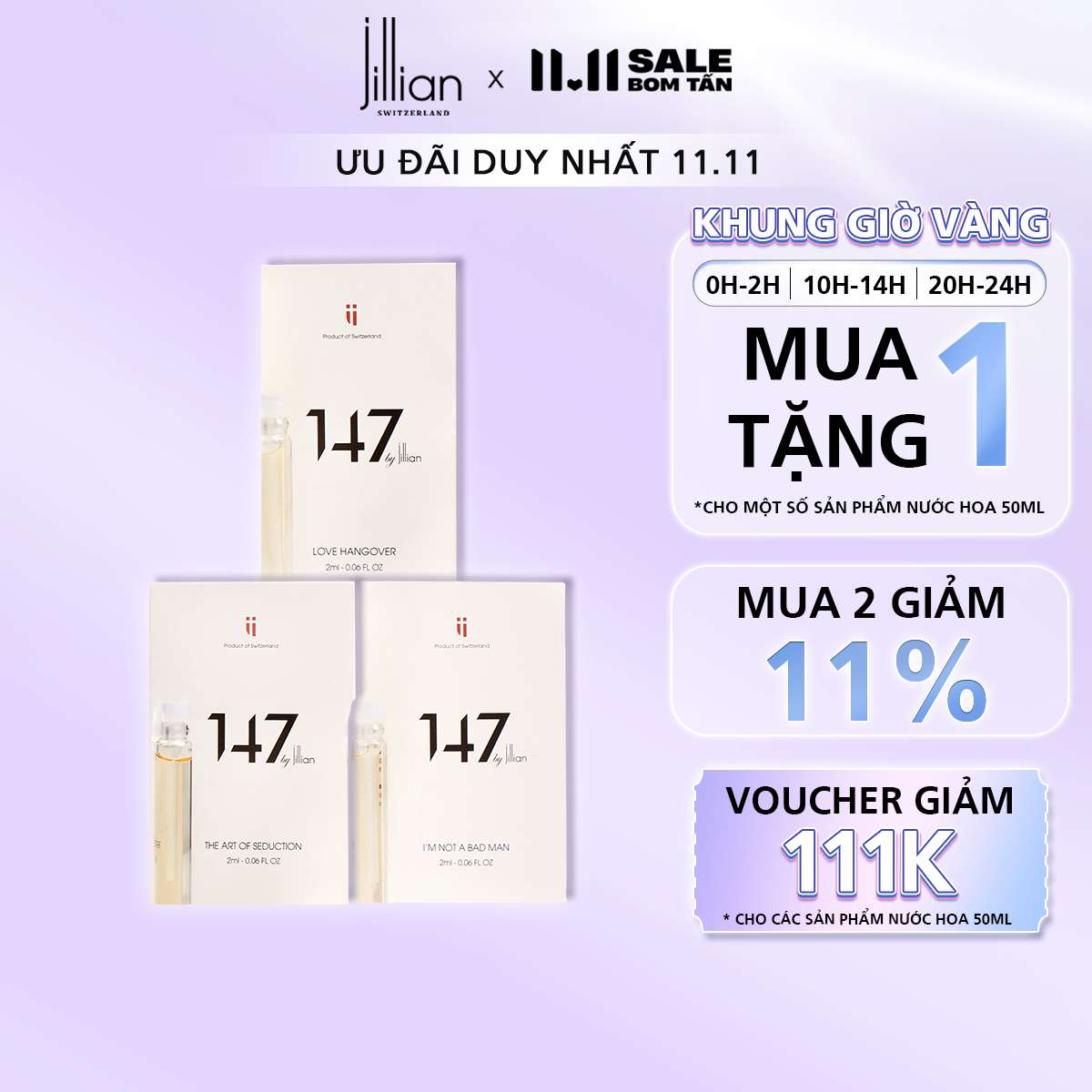Set Nước hoa Jillian Nam 3 mùi 3x2ml