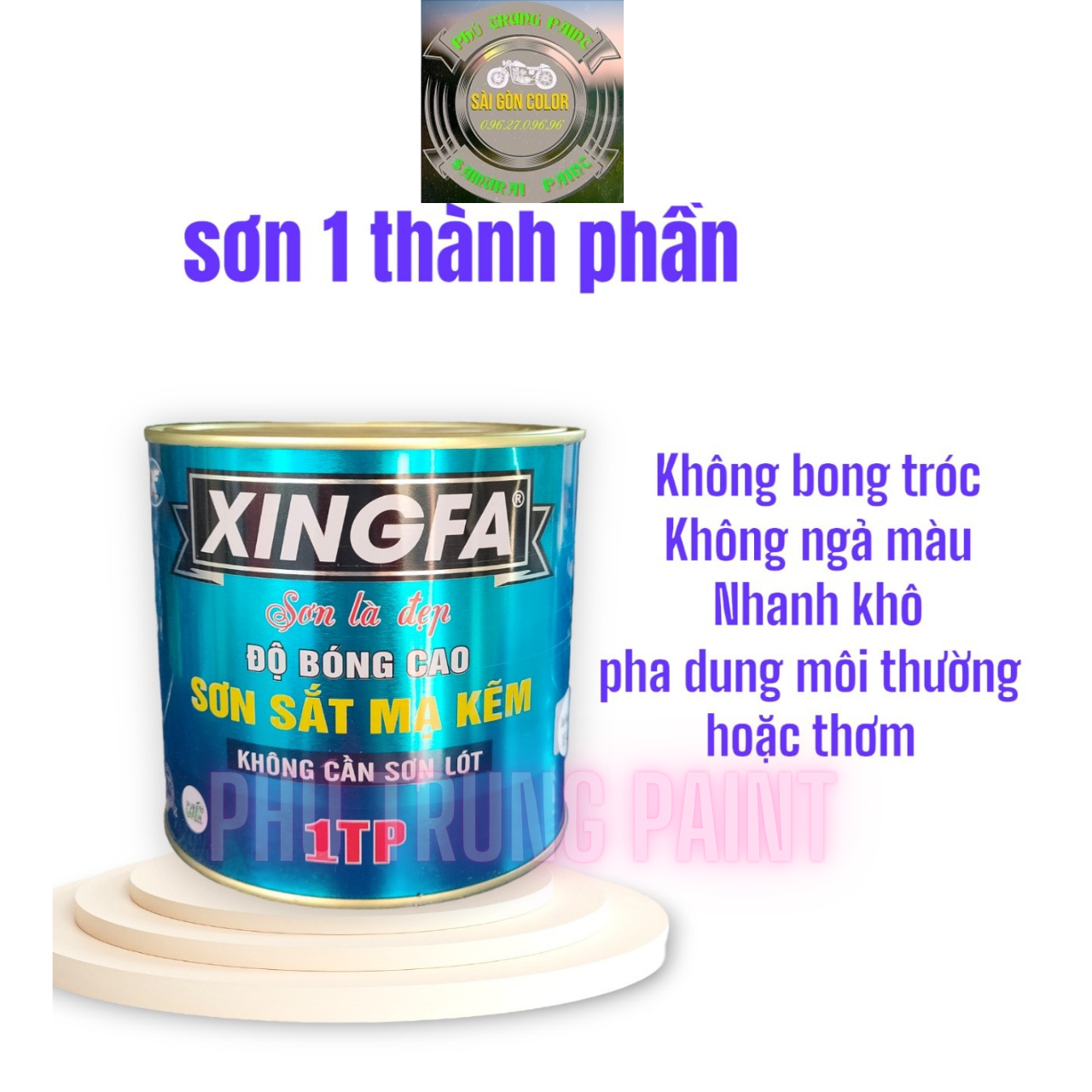 SƠN SẮT MẠ KẼM 1THÀNH PHẦN XINGFA LON 900gr đủ màu