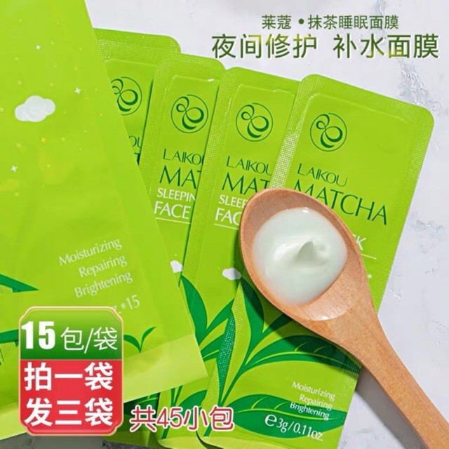 Combo 10 gói Mini Mặt Nạ Ngủ Matcha, Sakura - Laikou