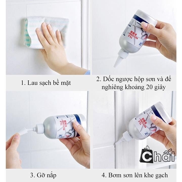 SƠN KẺ MẠCH GẠCH TILE REFORM 280ml - Sơn kẻ chỉ gạch nền nhà đa năng công nghệ Hàn Quốc 280ml - Keo kẻ mạch gạch trắng - Dụng cụ sửa chữa nhà cửa tiện lợi