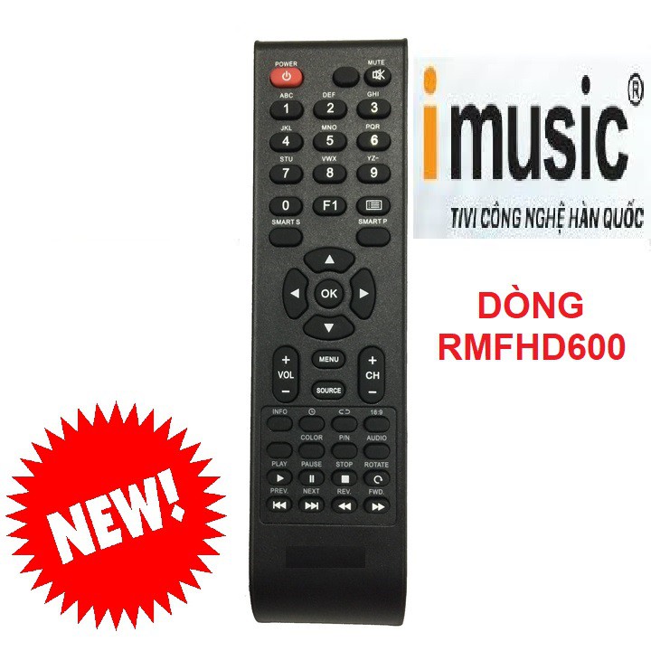 Remote điều khiển tivi imusic smart mẫu 3