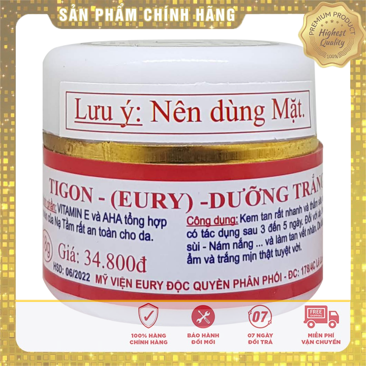 Combo 5 hộp kem dưỡng trắng da tigon 18g