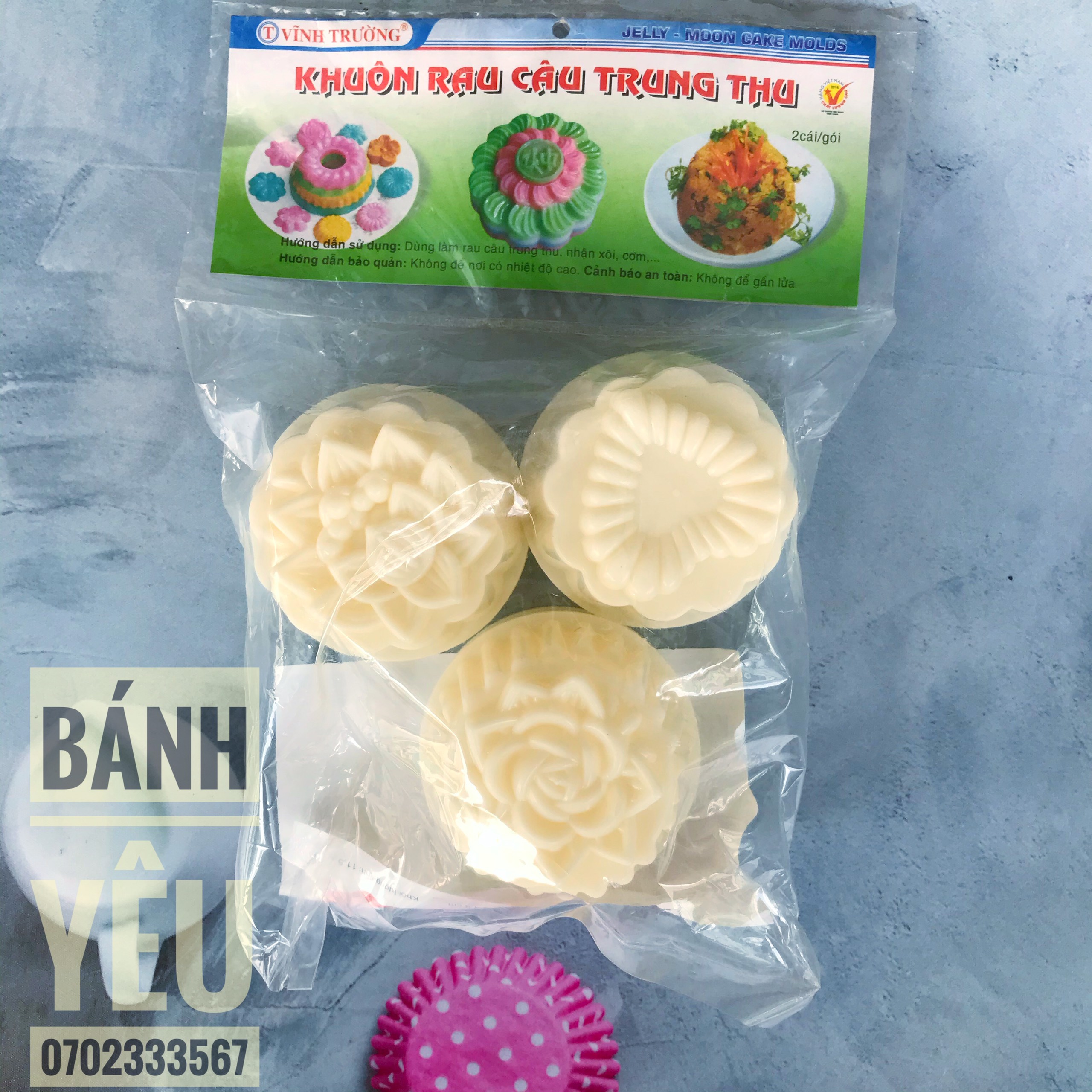 Khuôn rau câu trung thu mini ( bộ 6 cái )