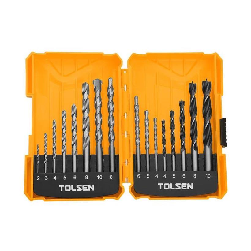 BỘ 16 MŨI KHOAN GỖ - TƯỜNG - SẮT TOLSEN 75628