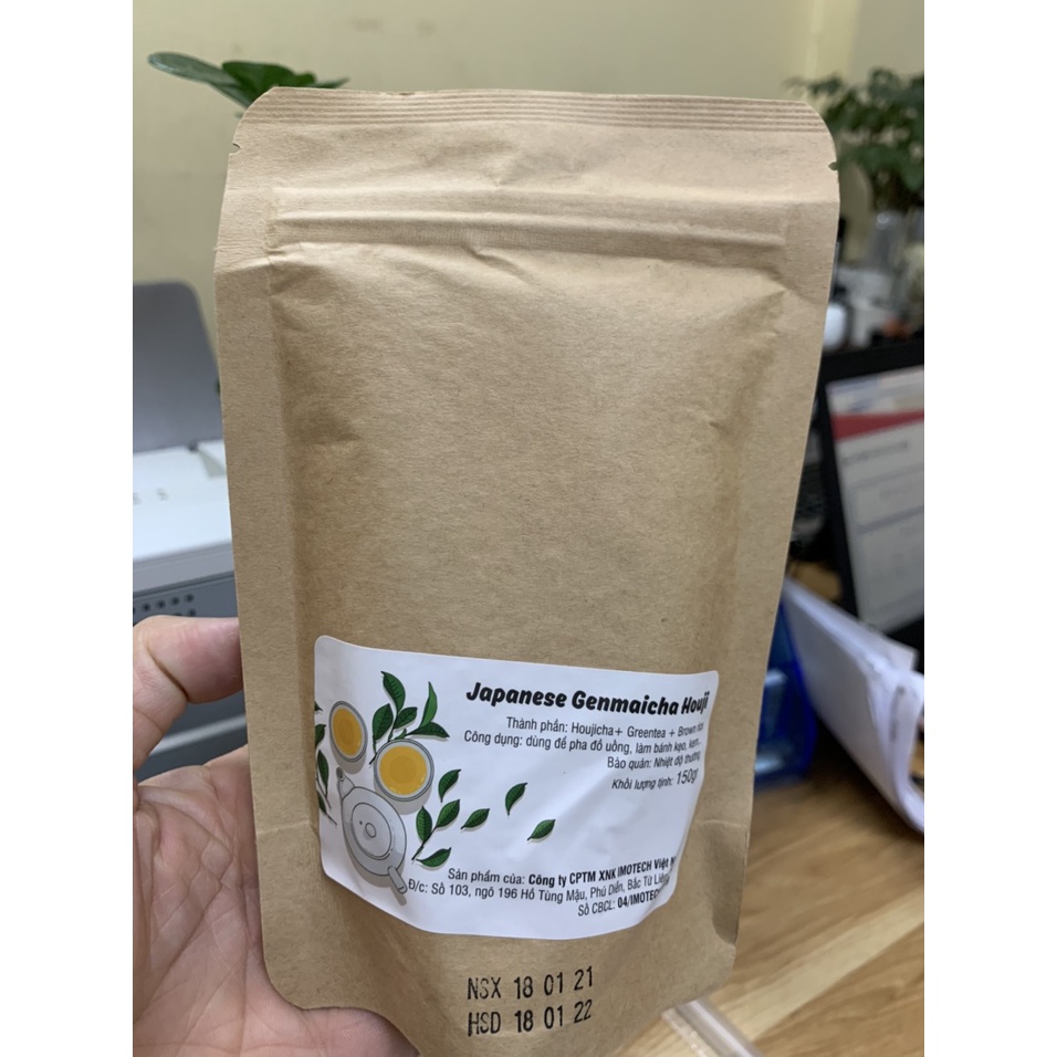 Trà gạo nhật bản genmaicha houji gói 150g - pha trà sữa gạo chuẩn ngon