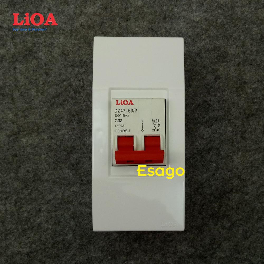 [HCM][32A] Combo cầu dao tự động (APTOMAT) LiOA 32A loại 2 cực - Lắp nổi