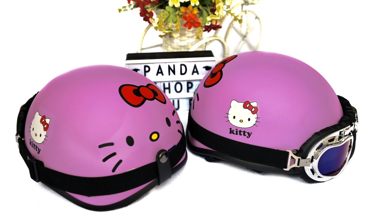 [HCM]Nón bảo hiểm Kitty + Kính phi công cao cấp