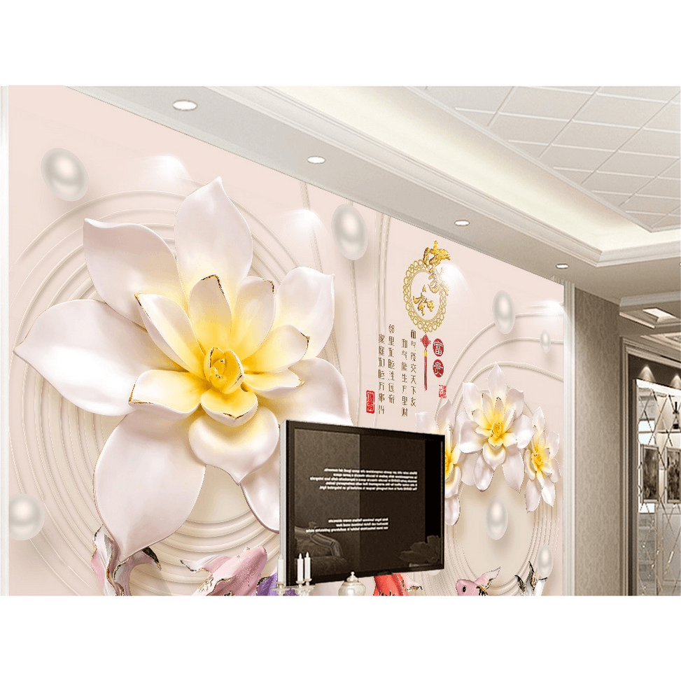 Tranh dán tường 3d hoa đá ngọc binbin dn30