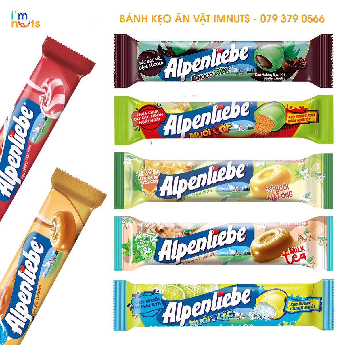 Kẹo Alpenliebe đủ vị dạng thỏi