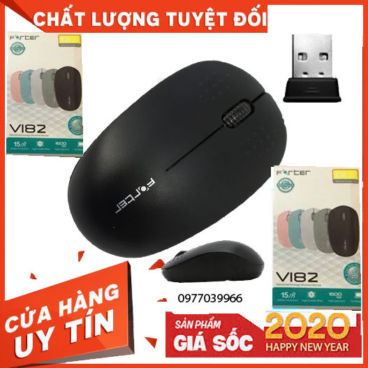 Chuột không dây FORTER V182 ( màu đen )+pin AA