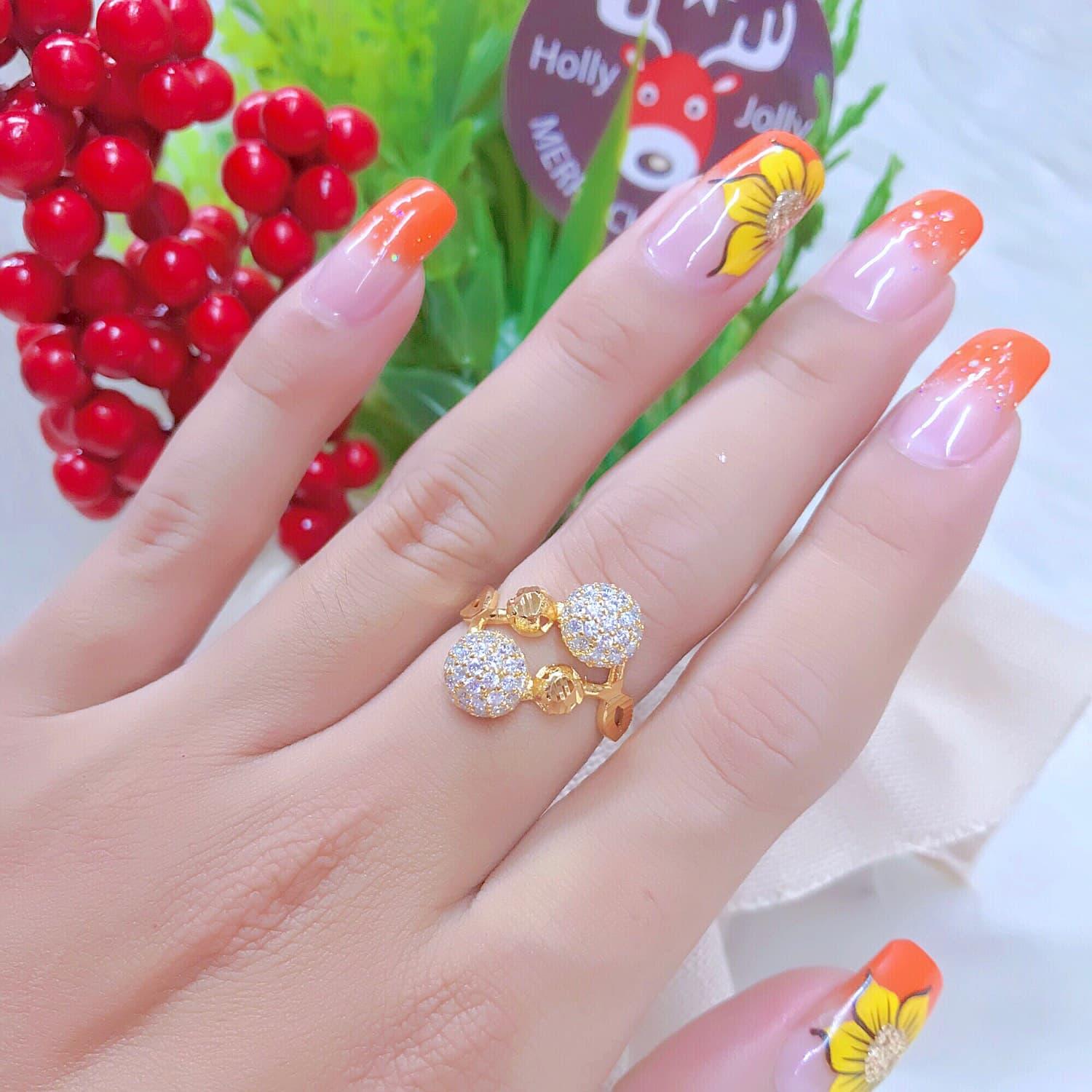 Nhẫn Thời Trang Nữ 2 Viên Châu Đính Đá Mẫu UH ( 01 Chiếc )