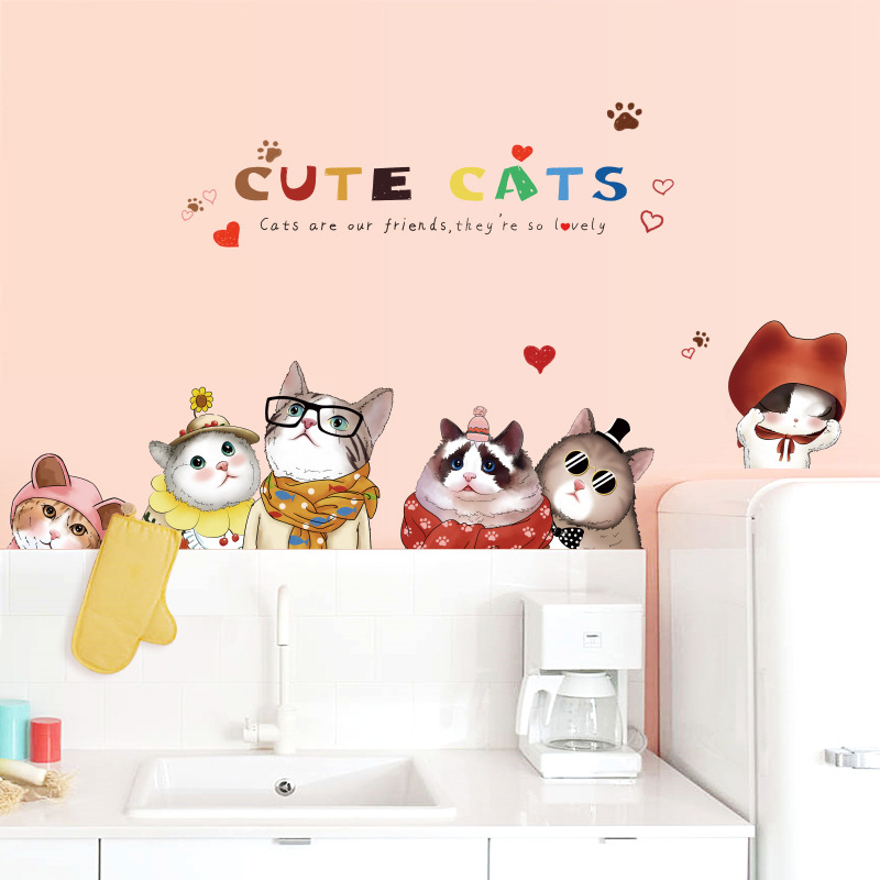 Decal dán tường meo cute HM92039