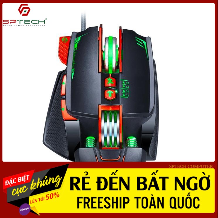 Chuột Gaming Dây 💎𝓕𝓡𝓔𝓔𝓢𝓗𝓘𝓟💎 Mouse Có Dây Gaming T-Wolf V9 (BH 12 Tháng) SPTECH COMPUTER