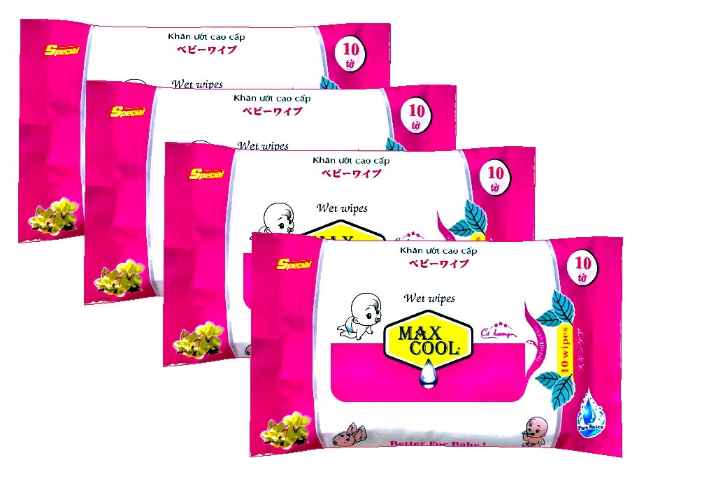 Combo 2 gói khăn ướt 10 tờ MAX COOL - có hương