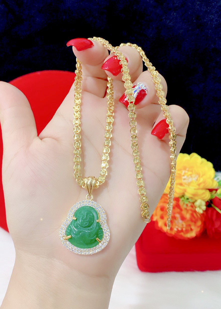 Dây chuyền nữ mặt phật may mắn mạ 18k cao cấp E616