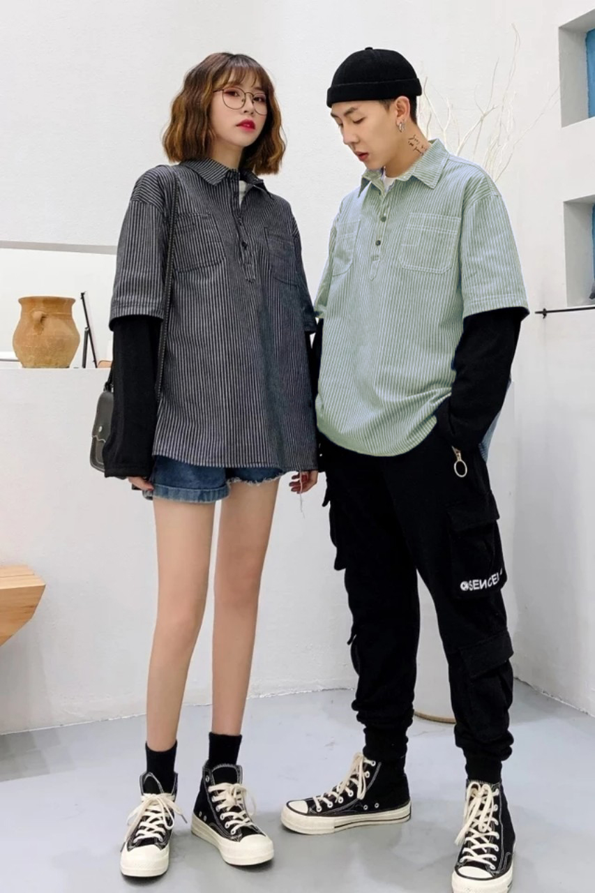 Áo Sơ mi Sweater mix Layer Unisex