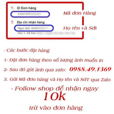 Combo 50 ảnh 6x9 ép plastic tràn viền