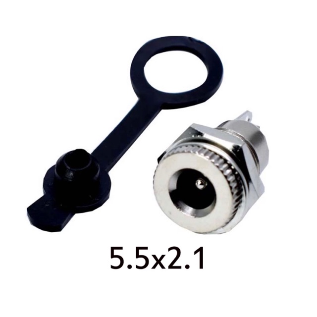 Jack Dc Cái Chuẩn 5.5X2.1Mm - Kim Loại - Có Nút Cao Su Chống Nước, Chống Bụi