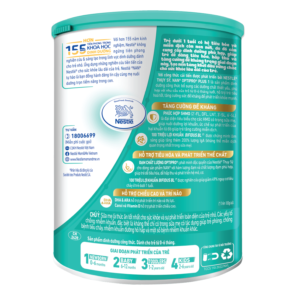 Sữa bột Nestle Nan Optipro Plus số 1 (800g)