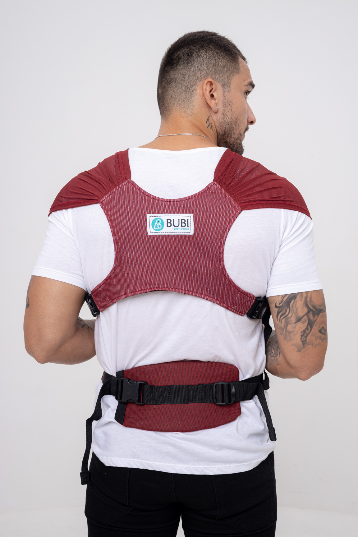 Địu vải BUBI Gen 3 - Đỏ đô lưới - PE